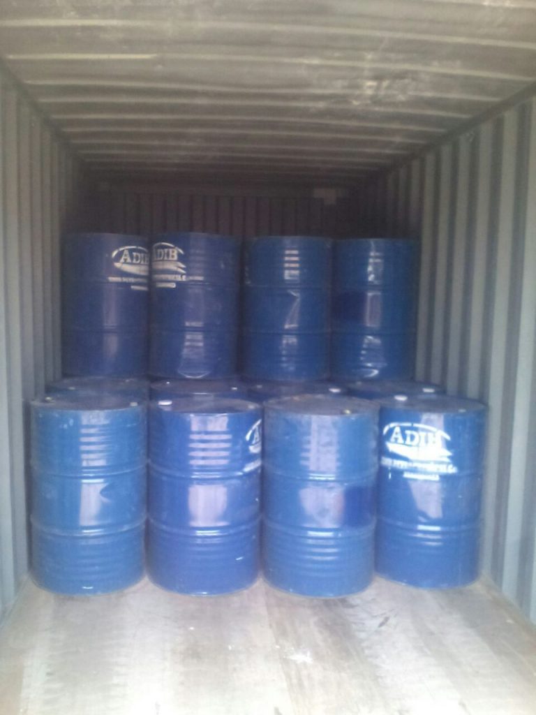 Barrels of White Spirit inside container